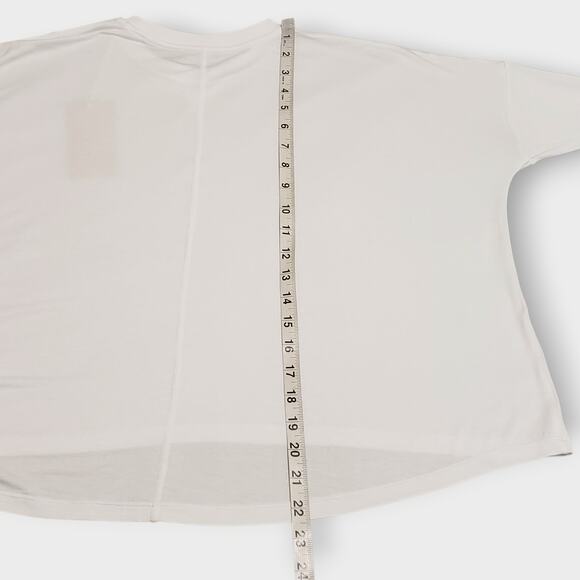 NWT POPFLEX The Perfect Long Sleeve Top Crop Oversized Tee White Sz XXS Active - Picture 9 of 11